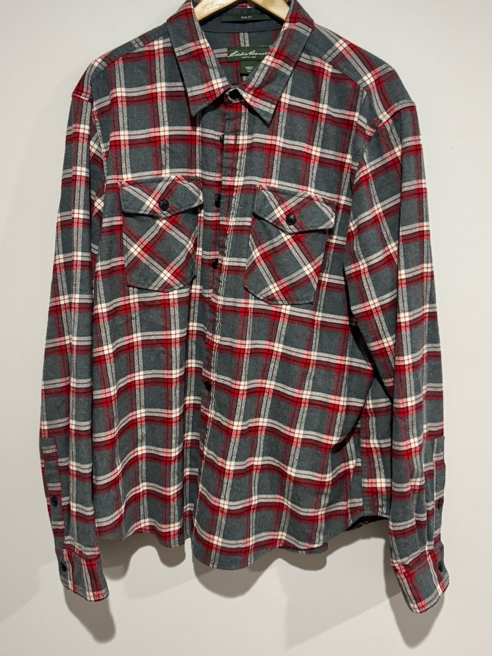 Vtg Eddie Bauer Plaid Flannel Shirt Sz XXL